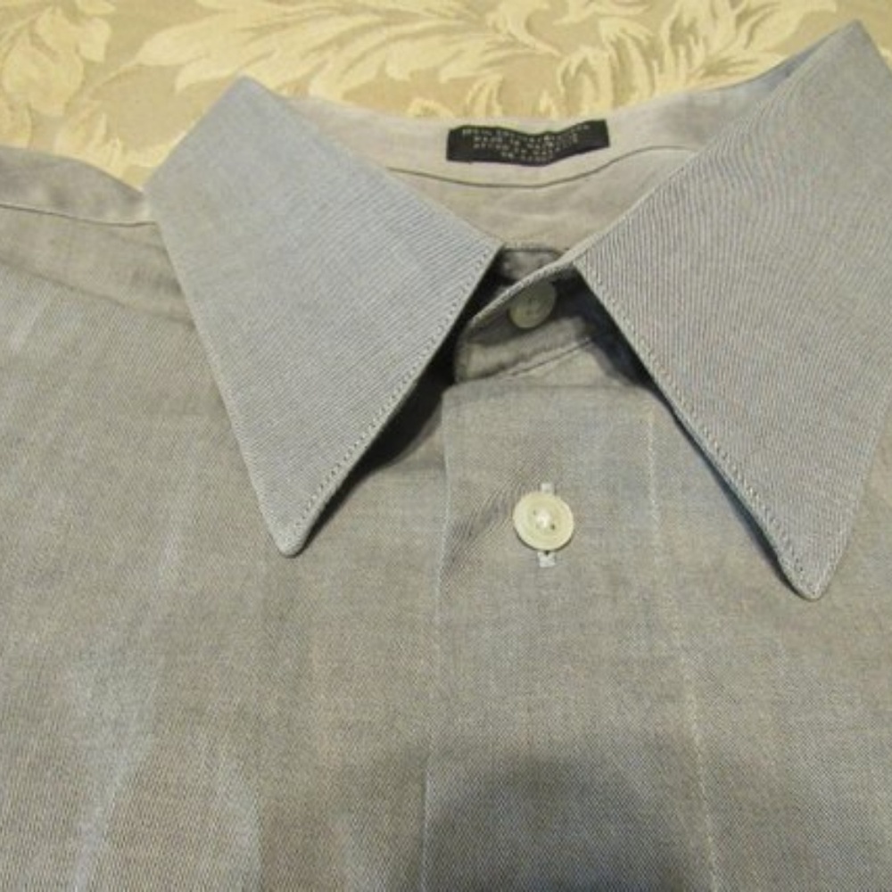 ▪️🐺▪️ Classic Vintage Mens Silver Grey Long Sleeve Shirt-17.5 - Picture 3 of 6